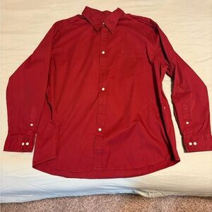 Dockers Red Casual Button Down Shirt